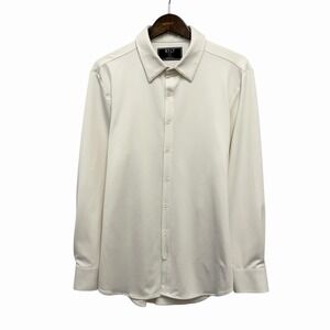 Bylt Men's Size Large Executive Fit White Button Front Performance L/S Shirt euc